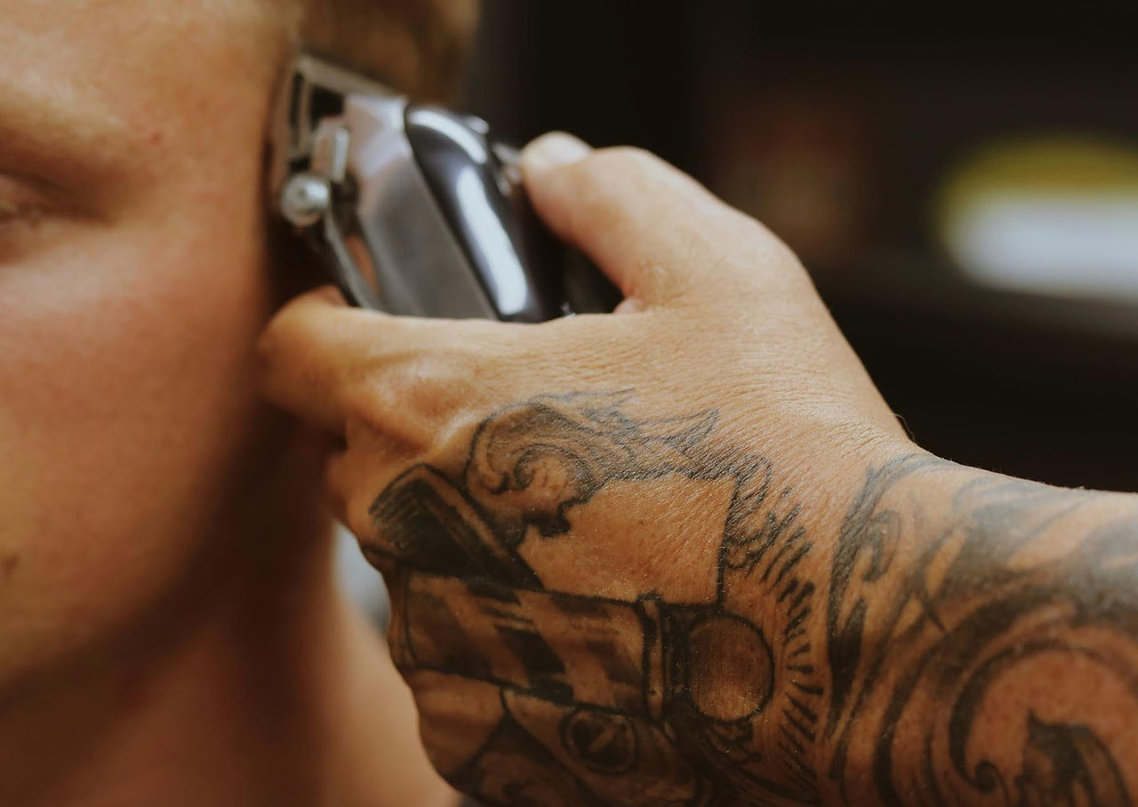 Interior of The Barberhood barber shop in Laguna Hills