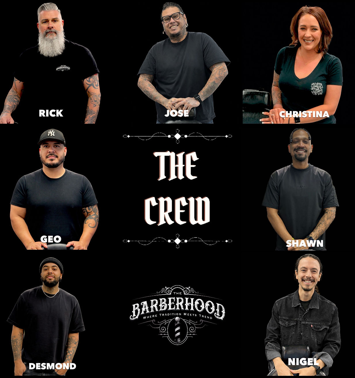 The Barberhood barbers and team